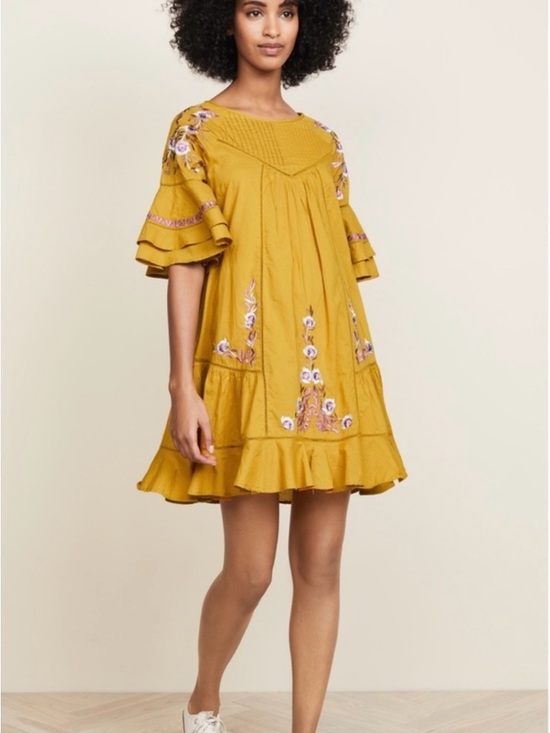 Free People Dresses & Skirts - Free People Pavlo embroidered shift dress cotton Sz L